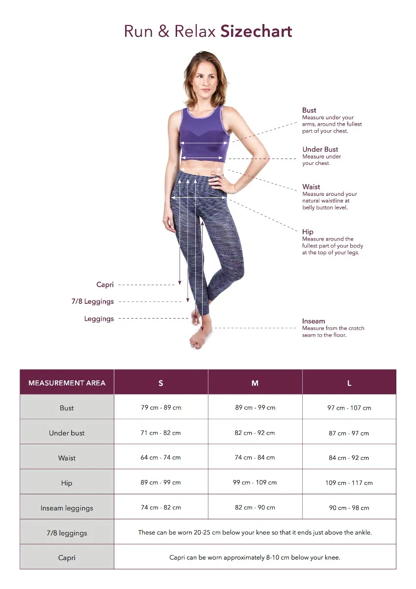 Run & Relax Size Guide