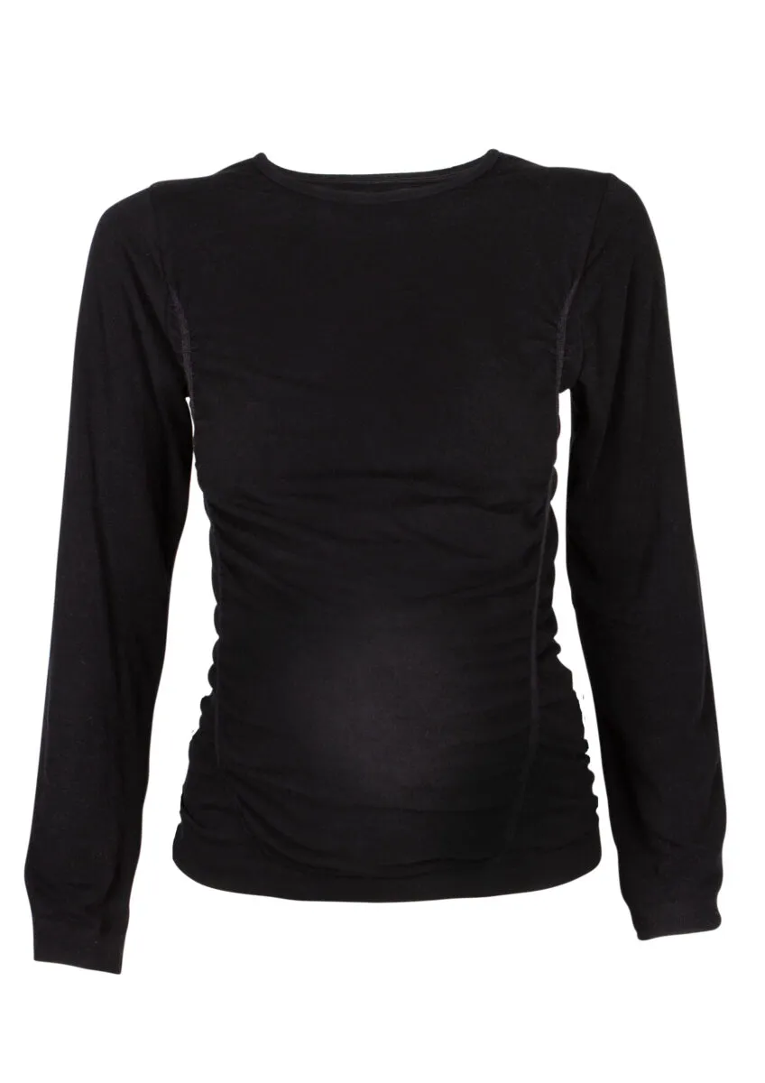 R&R Bamboo Pregnancy Long Sleeve_Beautiful Black_849 Bamboo Pregnancy T shirt