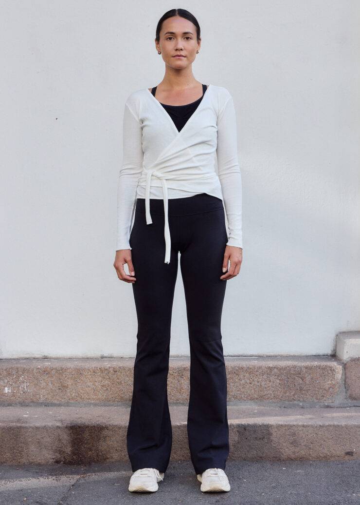 Basic Wrap Sweater, Pure White