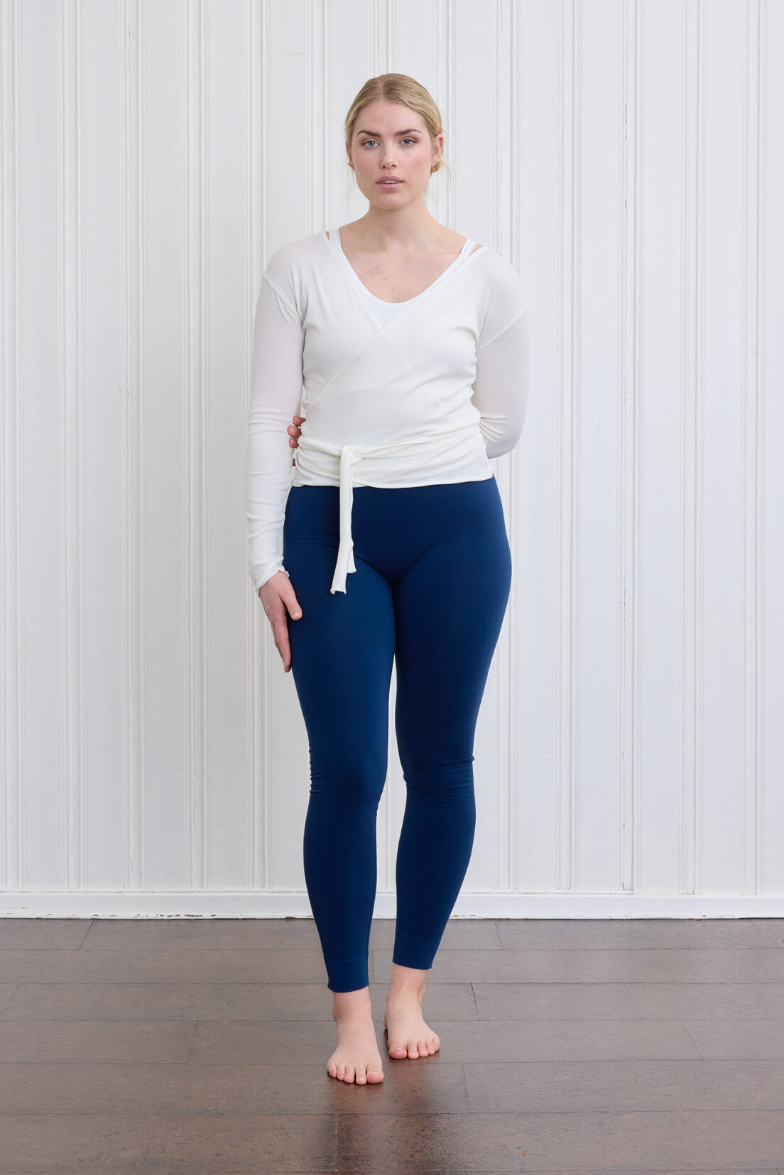 Basic Wrap Sweater Pure White front